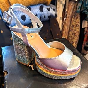 BNIB TORRID Double Platform Rainbow Sandals